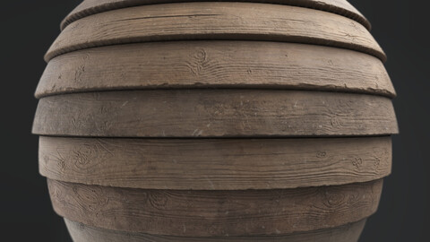 PBR - OVERLAPPING WOODEN WALL - 4K MATERIAL