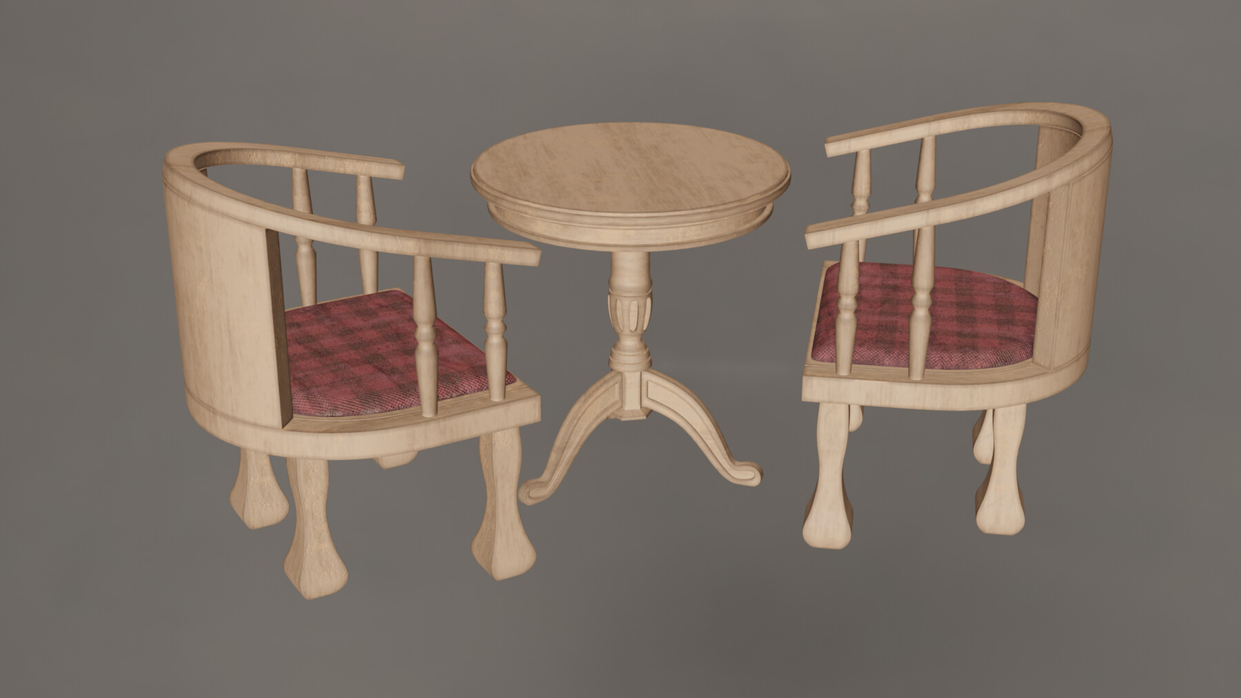 ArtStation - Coffee Table And Chairs Set | Game Assets