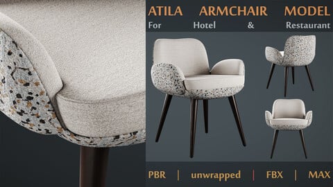 Atila Armchair For Hotel & Restaurant | PBR | unwrapped