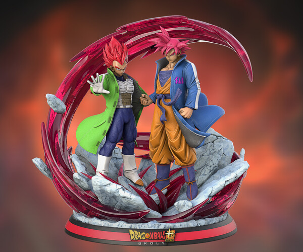 ArtStation - Son Goku and Vegeta (Bejita) Super Saiyan God | Resources