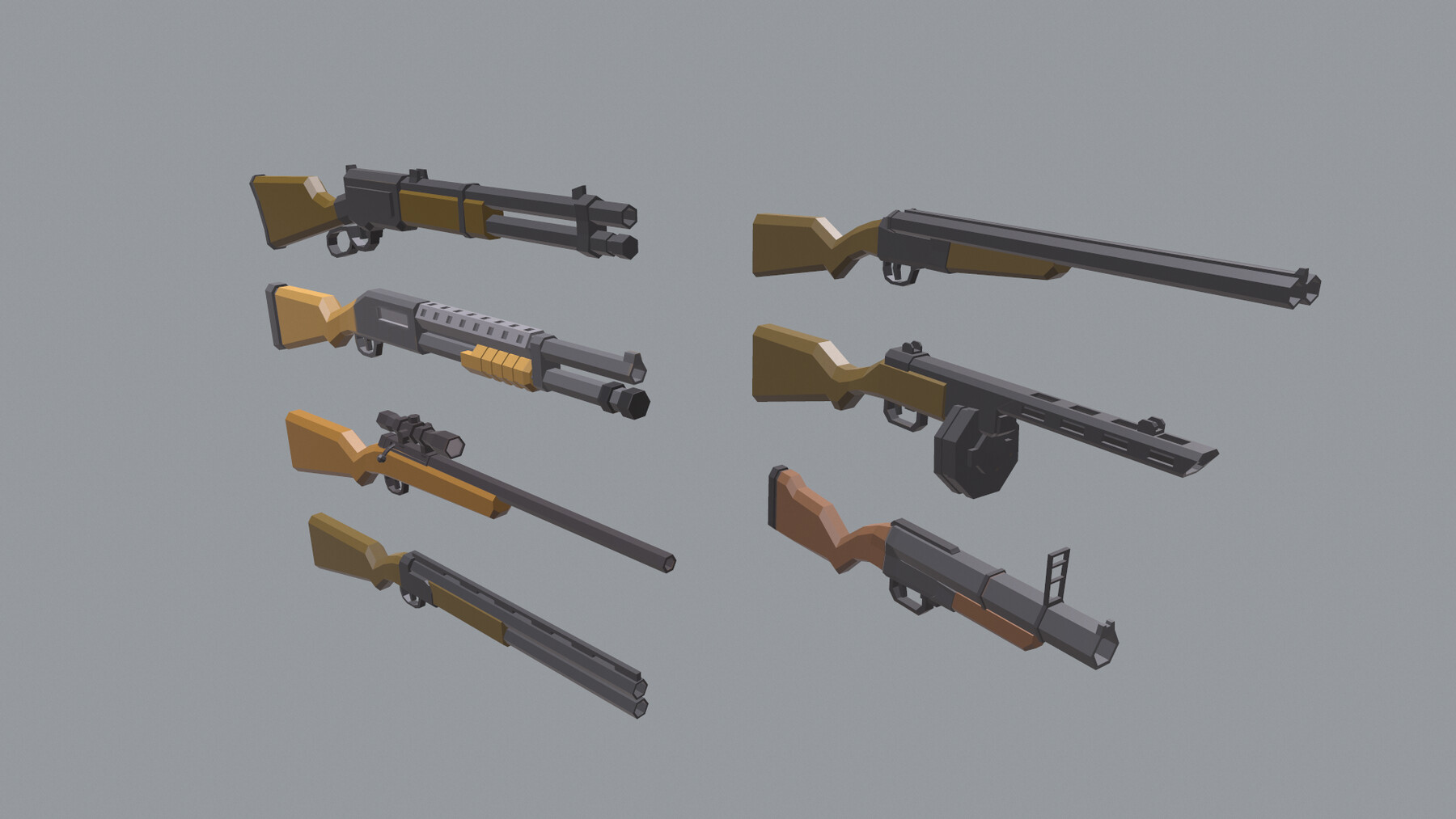 low poly guns pack