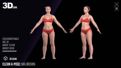 Cleaned A Pose Scan | Mia Brown Underwear