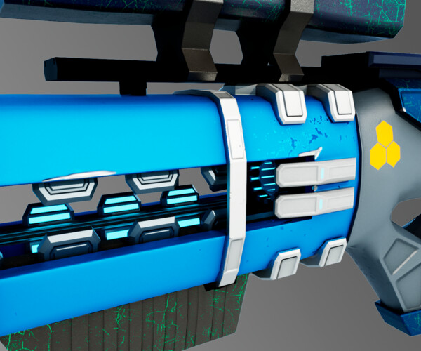 ArtStation Gauss gun, Lowpoly, 3D model Resources