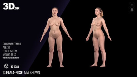 Cleaned A Pose Scan | Mia Brown Nude