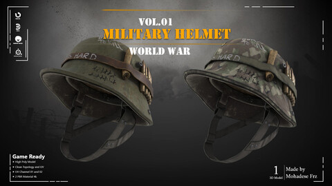 Military Helmet - VOL 01 (Game Ready)