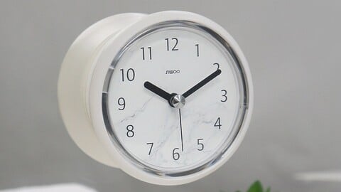 Marble Bathroom Waterproof Suction Clock