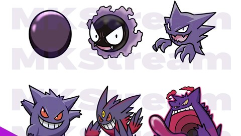 Twitch sub badges pokemon gastly evolution pack