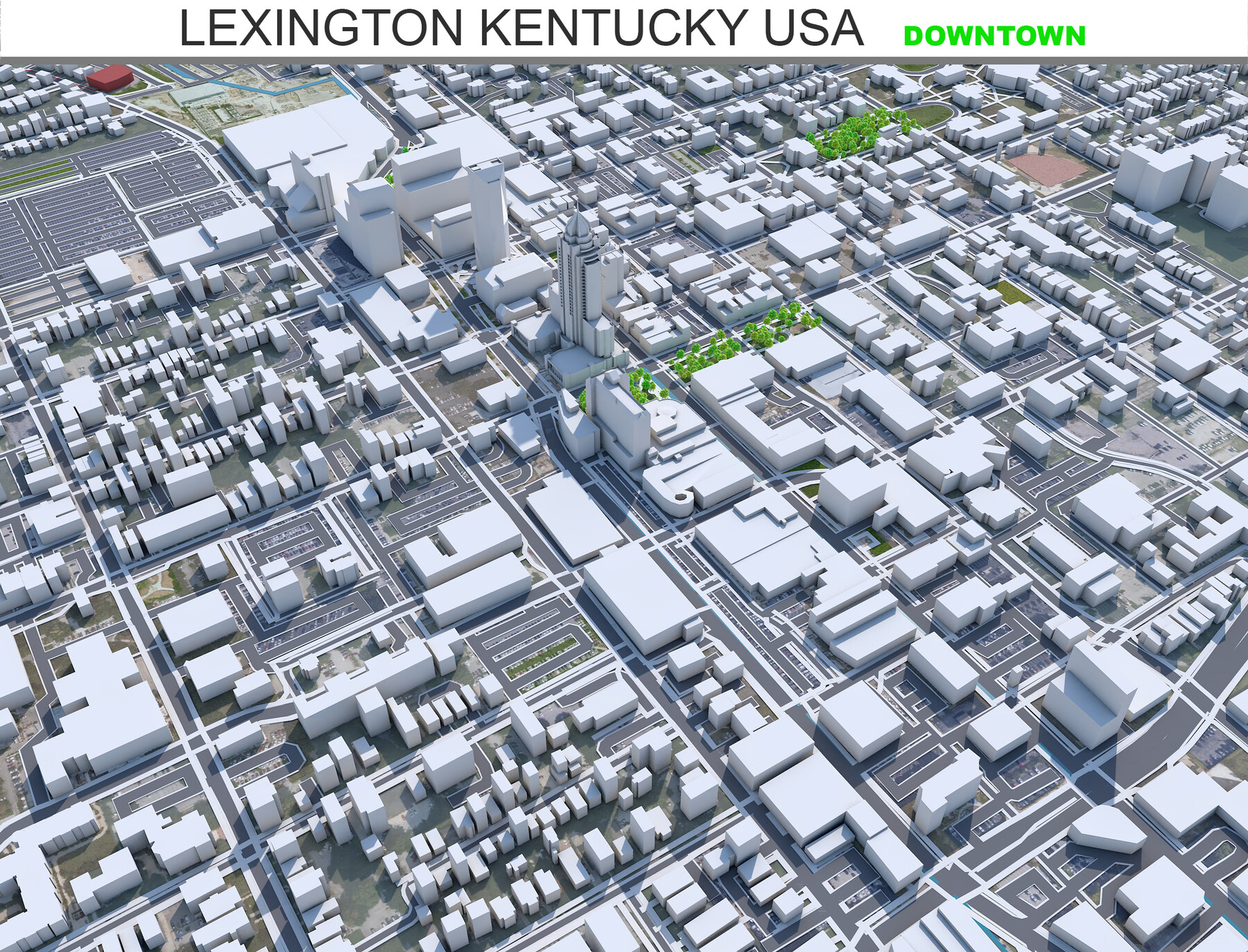 ArtStation - Lexington Kentucky USA Downtown 3d model | Game Assets