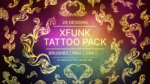 XFunk Tattoo Pack (Vector, PNG, Brushes)