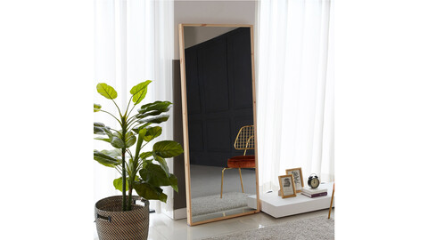 Wood Large Wide Full Body Mirror