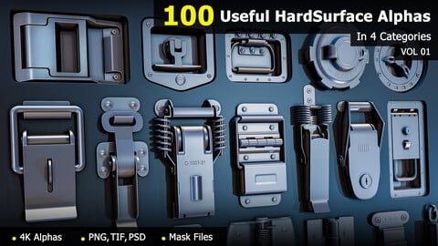 100 Useful HardSurface Alphas_Vol 01