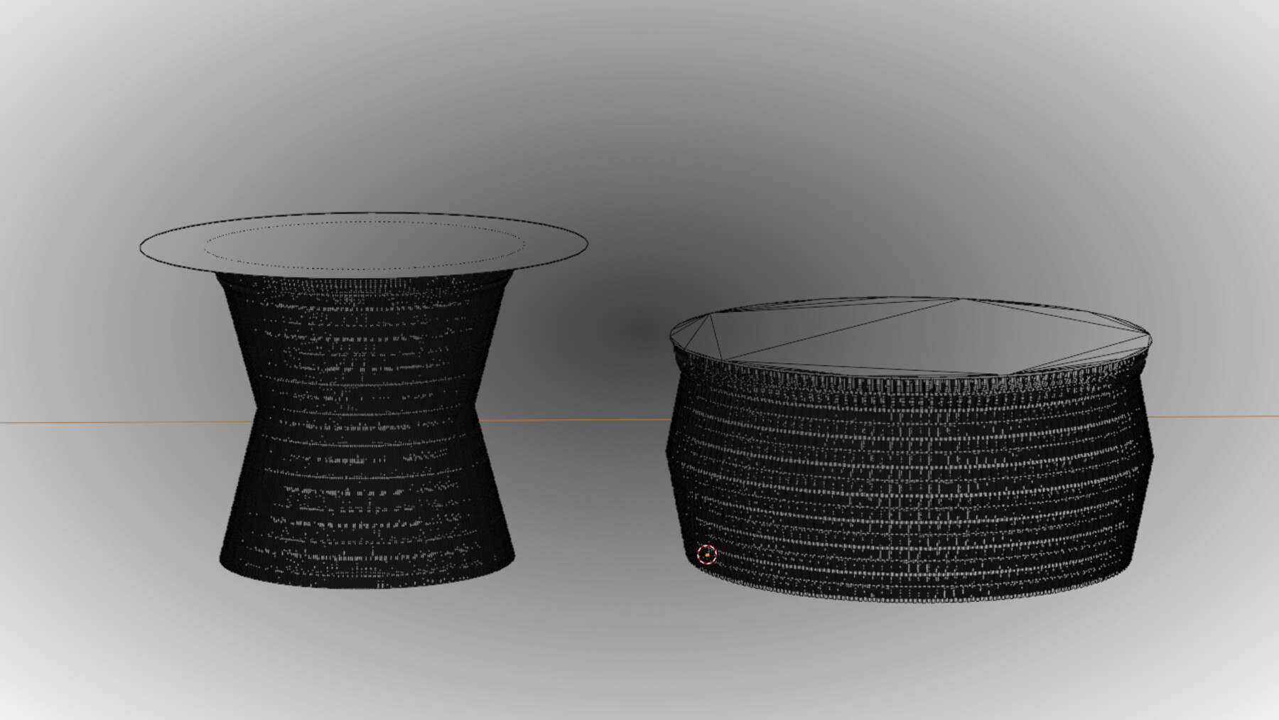 ArtStation Wicker Tables Set 3D Model Resources