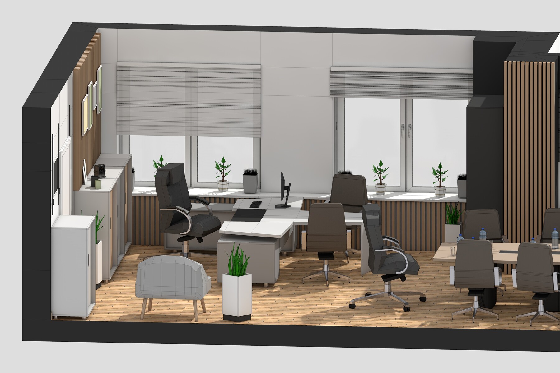 ArtStation Lowpoly 3D model of modern office interior Resources