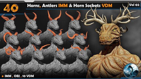 40 Horns, Antlers IMM & Horn Sockets VDM  Vol 02