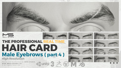 Male Eyebrows Part 4 - Professional Realtime Hair card