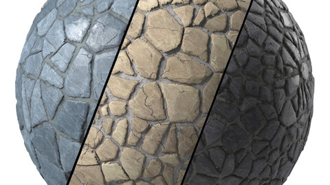 Stone Wall Materials 36- Stone walls By 3 Patterns, Pbr 4k Seamless