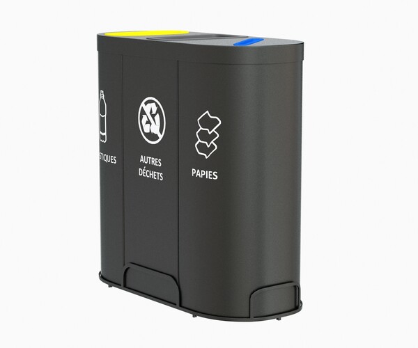 ArtStation MALMO Office Waste Recycling Bin with 3 Containers Resources