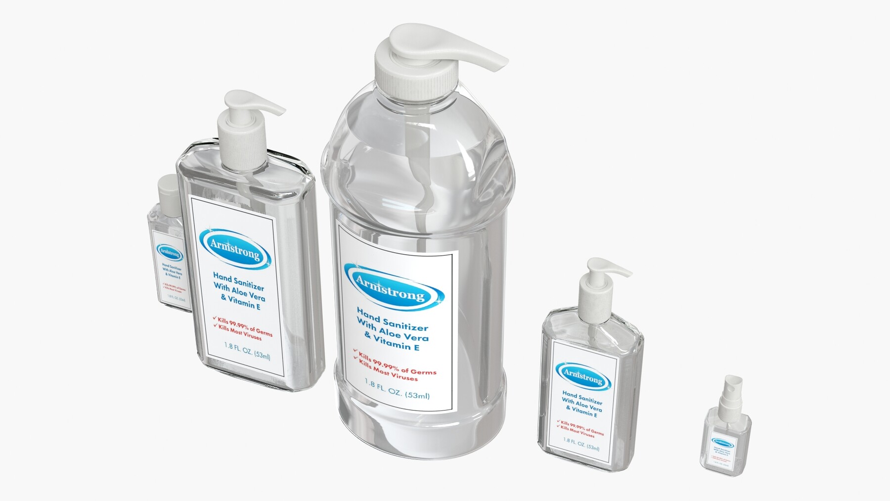 ArtStation Bottles With Antiseptic Disinfectant Lowpoly Resources