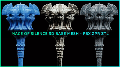 Mace of Silence 3D Base Mesh - FBX ZPR ZTL
