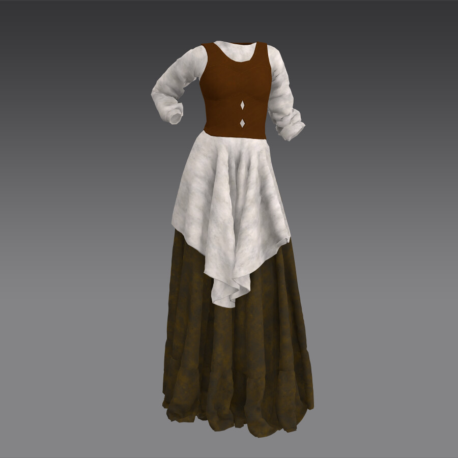 ArtStation - medieval commoner dress | Game Assets