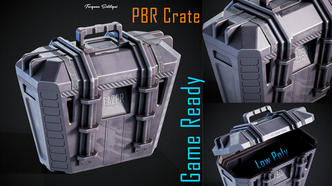 Sci-fi Crate PBR Low-poly 3D model