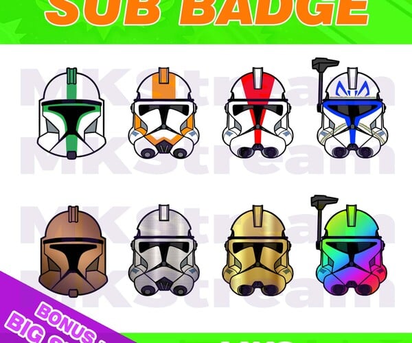 ArtStation - Twitch sub badges star wars clone troopers pack | Artworks