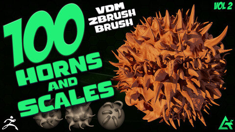 100 Horns and Scales VDM ZBrush Brush V2