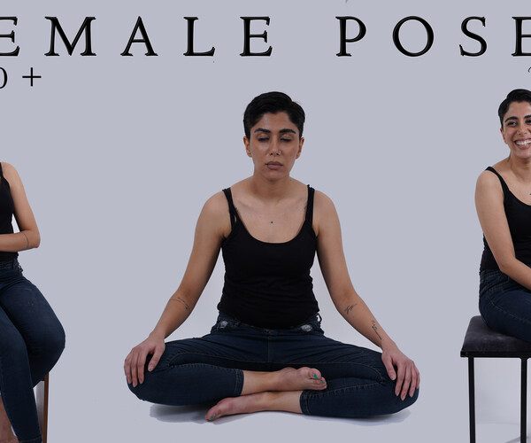 Thin Woman Sitting Pose Reference by kitskaposes on DeviantArt