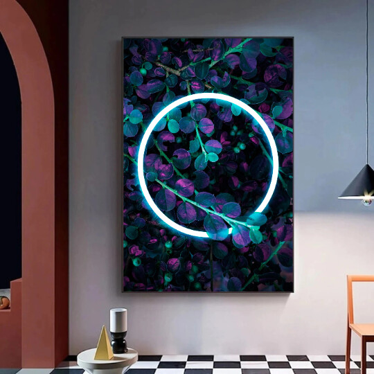 ArtStation - Neon Flower Wall Art, Nature Wall Art, Abstract Print ...