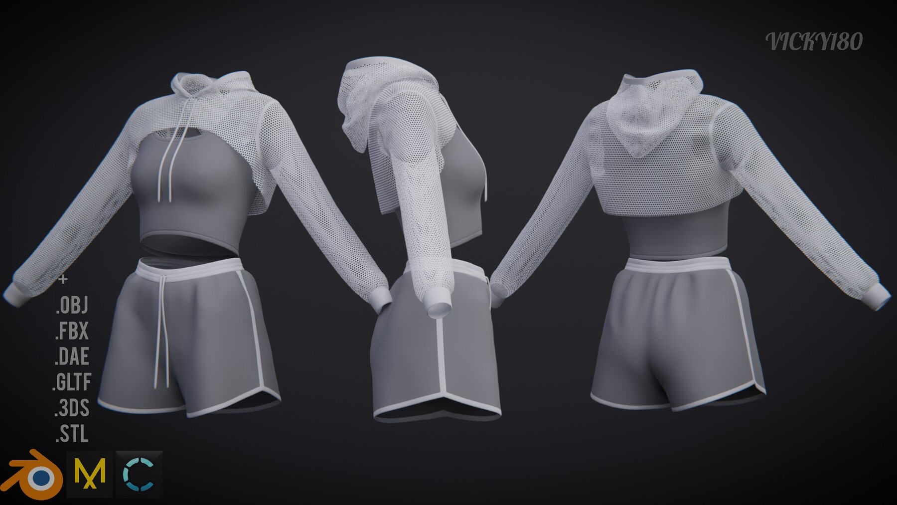 Female Full Bodysuit - 3D Model by vicky180