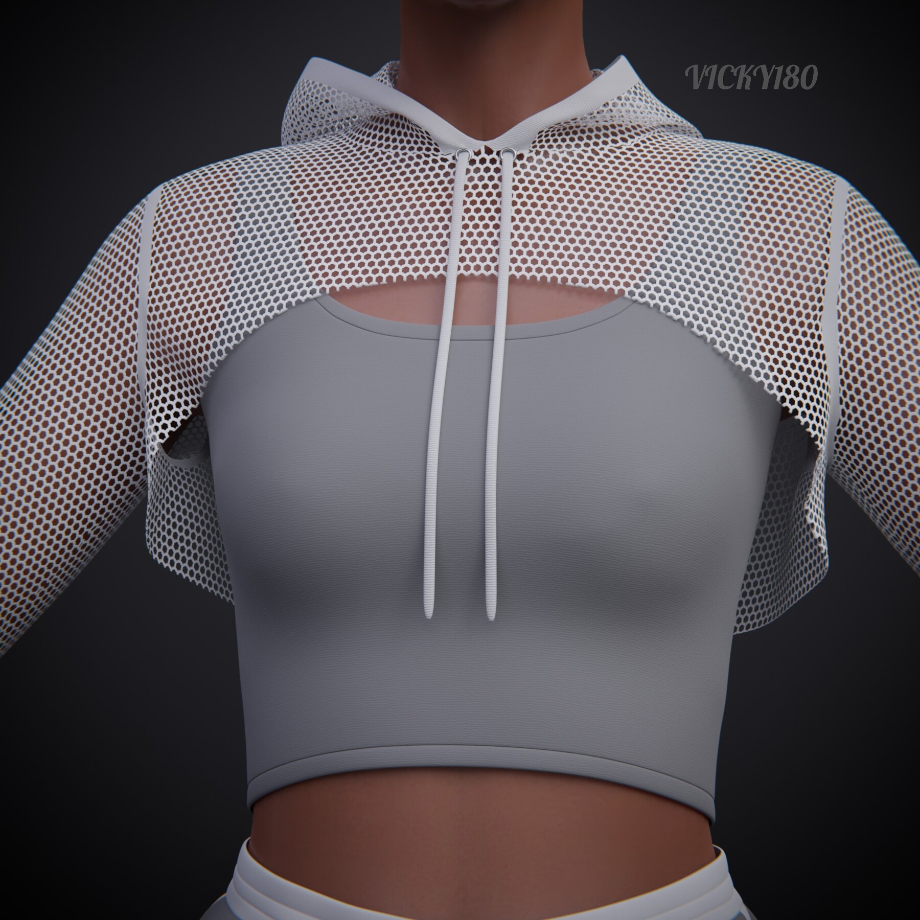 ArtStation - High Crop Hoodie and Jersey Outfit