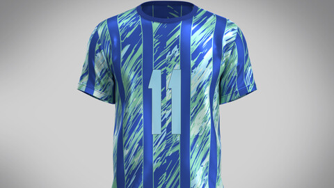 Soccer Blue Stripe Jersey Player-11