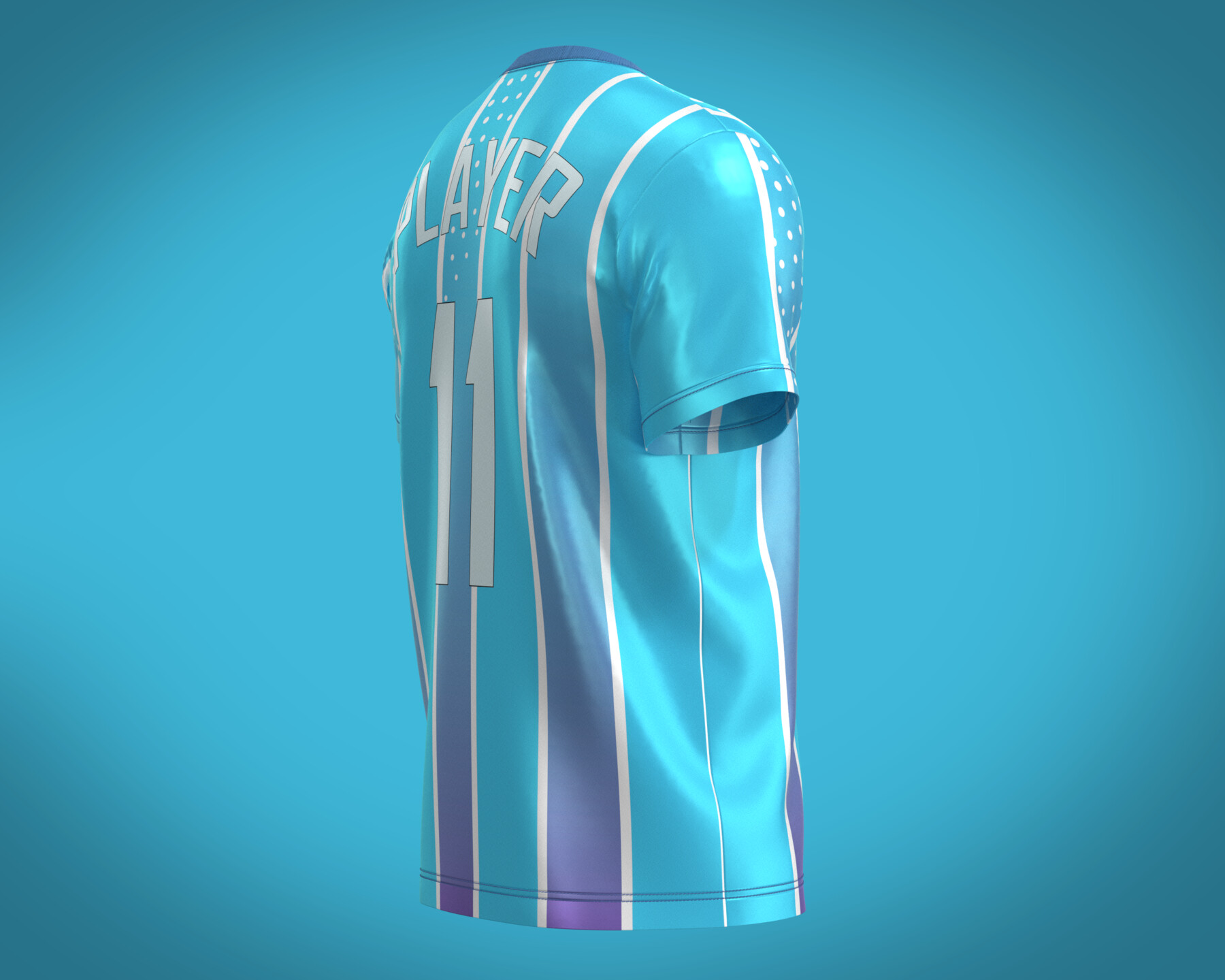 ArtStation - Soccer Blue Stripe Jersey Player 11