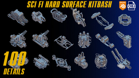 Sci-Fi Hard Surface KITBASH 100 DETAILS