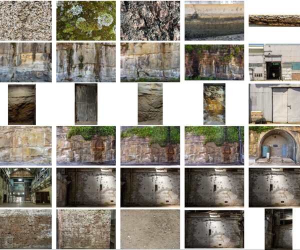 Artstation - Walls Photo Pack - 150 Hi-res Photos - Concrete, Brick 