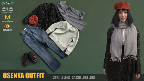Osenya Outfit. DAZ3D + ZPRJ / .blend .fbx .obj