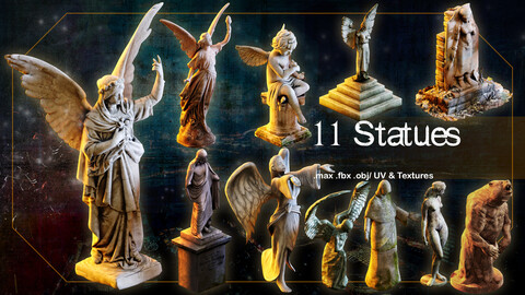 11 Statues_ 3d models