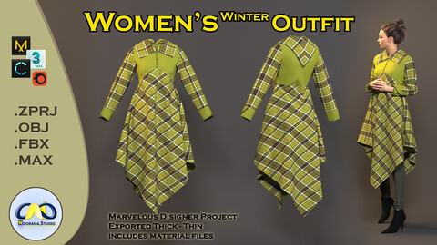 Women Winter Outfit  marvelous & clo3d / OBJ / FBX / MAX