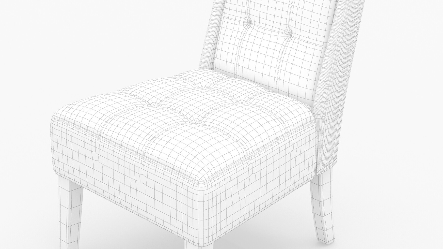 ArtStation - Tufted Accent Chair with Solid Wood Legs Chair 3D Model ...