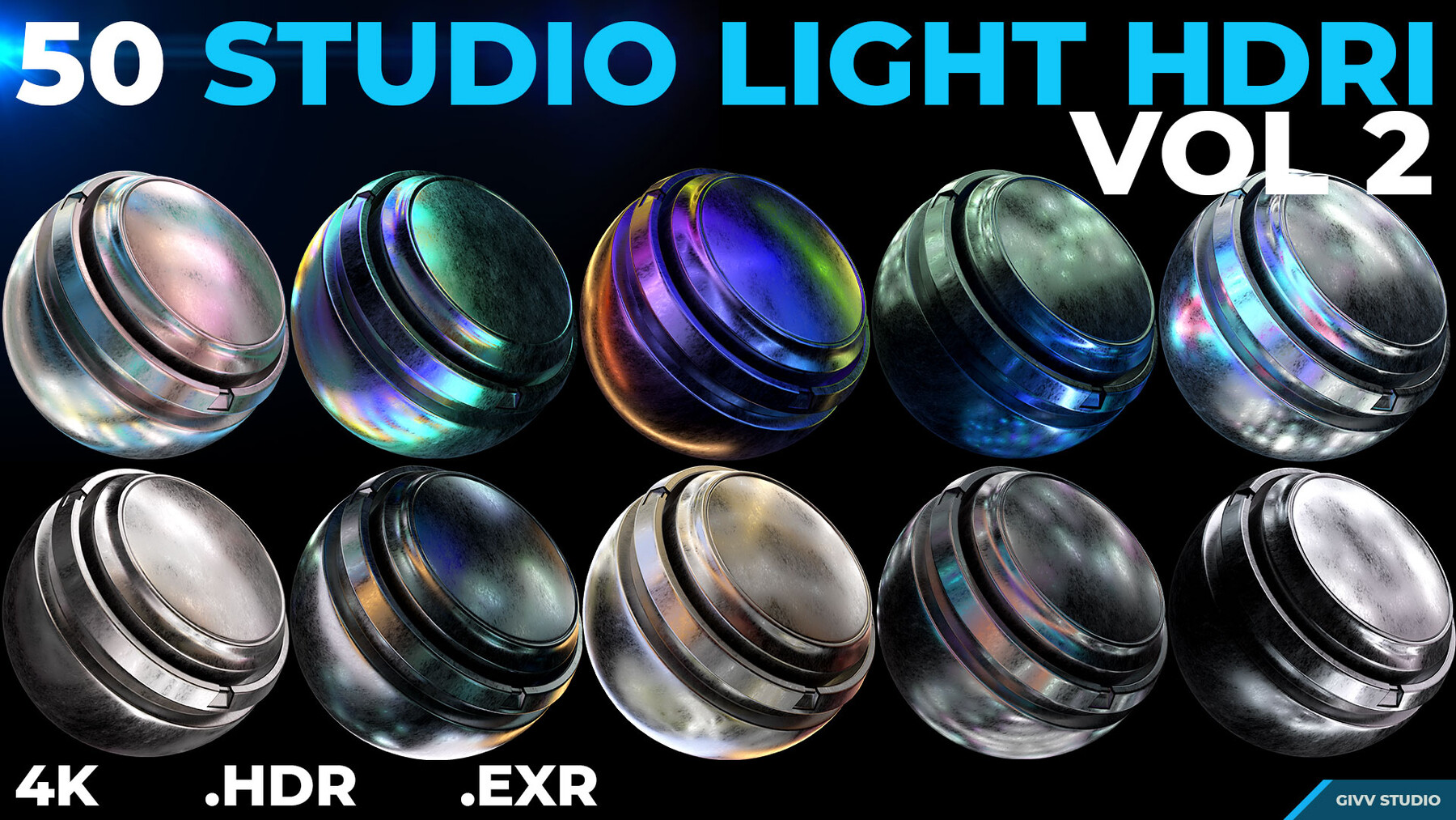 ArtStation 50 STUDIO LIGHT HDRI VOL 2 (.Exr /.Hdr ) Resources