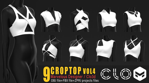 9 Croptop vol4 Marvelous & Clo3d / FBX / OBJ