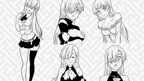 Elizabeth Liones SVG / Seven Deadly Sins SVG / Nanatsu No Taizai SVG / Vector Anime / PNG