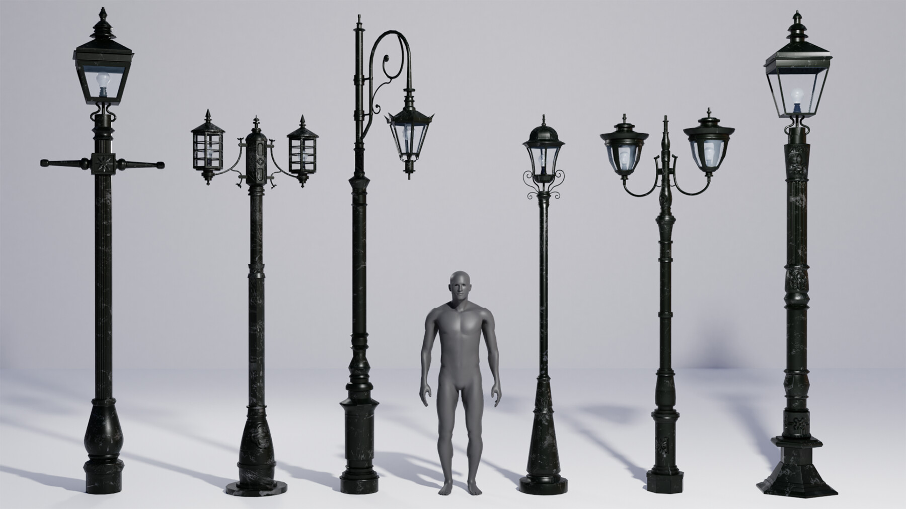 ArtStation - Streetlamps 6Pack Vol. 01 | Game Assets