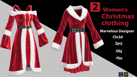 2women's christmas clothing (vol 1) +Zprj +Fbx +Obj