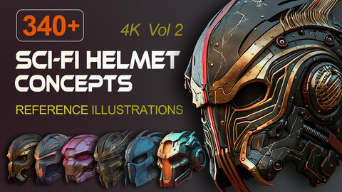 340+ Sci-Fi Helmets [Reference Illustrations]_Vol 02