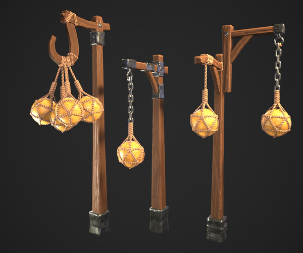 ArtStation - Modular Lantern Posts Kit | Game Assets