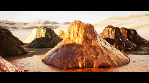 Realistic High Quality Rock & Stone Materials Texture Pack / With Unreal Engine 5