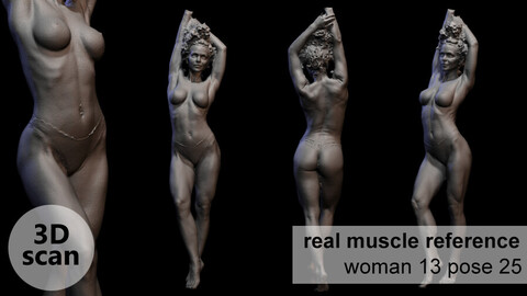 3D scan real muscleanatomy Woman13 pose 25