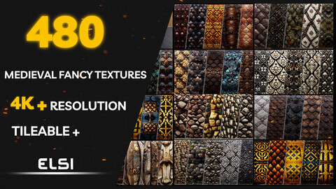 Largest Medieval Fantasy Textures Library - Seamless 4k + SBSAR Files - 480 Textures