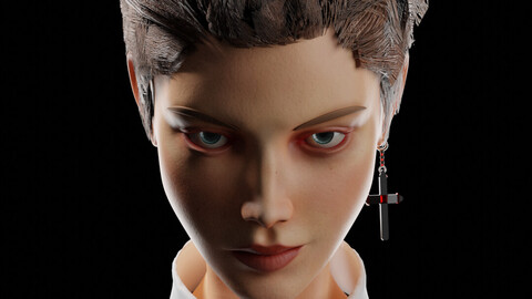 Blender - 3D model Lofi Girl Upper Body